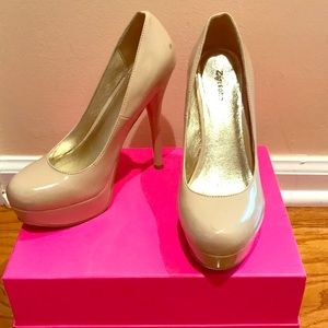 💋Nude patent platform pump! 5 inch heel
